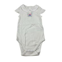 Load image into Gallery viewer, Girls Sergent Major, white cotton bodysuit / romper,butterfly, EUC, size 000,  