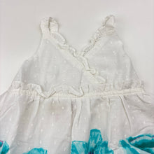 Load image into Gallery viewer, Girls Penelope Mack, lined floral cotton summer dress, GUC, size 12 months, L: 39cm