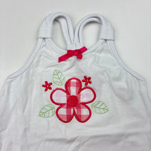 Load image into Gallery viewer, Girls Sprout, white summer romper, flower, GUC, size 000,  