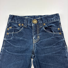 Load image into Gallery viewer, Girls DIESEL PUMP, embroidered dark denim jeans, adjustable, inside leg: 34cm, FUC, size 5,  