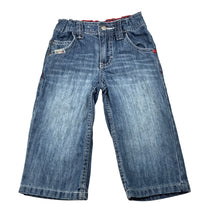 Load image into Gallery viewer, Unisex Target, blue denim jeans, adjustable, Inside leg: 25cm, GUC, size 1,  