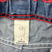 Load image into Gallery viewer, Unisex Target, blue denim jeans, adjustable, Inside leg: 25cm, GUC, size 1,  