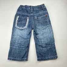 Load image into Gallery viewer, Unisex Target, blue denim jeans, adjustable, Inside leg: 25cm, GUC, size 1,  