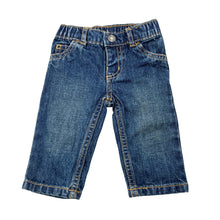 Load image into Gallery viewer, Unisex Carters, blue denim jeans, elasticated, GUC, size 3 months,  