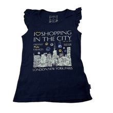 Load image into Gallery viewer, Girls Pumpkin Patch, navy cotton tee / top, GUC, size 6,  