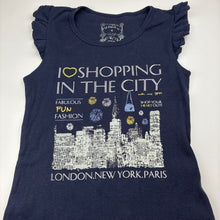 Load image into Gallery viewer, Girls Pumpkin Patch, navy cotton tee / top, GUC, size 6,  