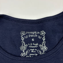 Load image into Gallery viewer, Girls Pumpkin Patch, navy cotton tee / top, GUC, size 6,  