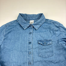 Load image into Gallery viewer, Girls Clothing &amp; Co, chambray cotton long sleeve shirt, GUC, size 8,  