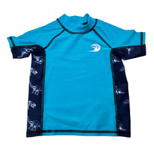 Load image into Gallery viewer, Boys Tilt, short sleeve rashie / swim top, dinosaurs, GUC, size 1,  