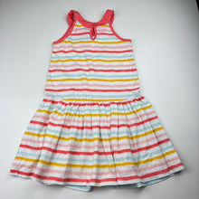 Load image into Gallery viewer, Girls Target, striped cotton summer dress, light marks, FUC, size 5, L: 58cm