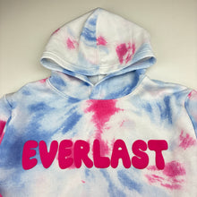 Load image into Gallery viewer, Girls Everlast, tie dyed fleece lined hoodie sweater, marks on cuffs, FUC, size 12,  