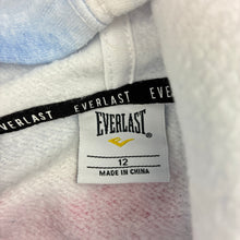 Load image into Gallery viewer, Girls Everlast, tie dyed fleece lined hoodie sweater, marks on cuffs, FUC, size 12,  