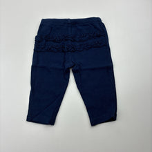 Load image into Gallery viewer, Girls Carters, blue cotton ruffle leggings / bottoms, GUC, size 3 months,  