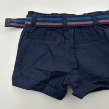 Load image into Gallery viewer, Boys Dymples, navy linen &amp; cotton blend shorts, adjustable, EUC, size 000,  
