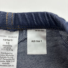 Load image into Gallery viewer, Girls Carters, stretchy denim leggings, elasticated, FUC, size 1,  
