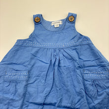 Load image into Gallery viewer, Girls Pumpkin Patch, blue cotton casual dress, GUC, size 00, L: 39cm