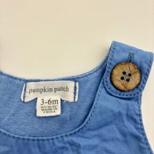 Load image into Gallery viewer, Girls Pumpkin Patch, blue cotton casual dress, GUC, size 00, L: 39cm