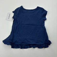 Load image into Gallery viewer, Girls Carters, navy cotton t-shirt top, heart, NEW, size 00,  