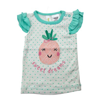 Load image into Gallery viewer, Girls Dymples, cotton pyjama t-shirt / top, pineapple, EUC, size 00,  