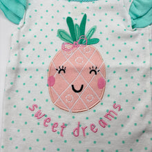 Load image into Gallery viewer, Girls Dymples, cotton pyjama t-shirt / top, pineapple, EUC, size 00,  