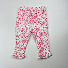 Load image into Gallery viewer, Girls Dymples, floral cotton leggings / bottoms, EUC, size 000,  