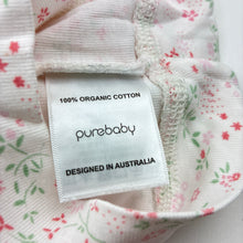 Load image into Gallery viewer, Girls purebaby, floral organic cotton hat / beanie, EUC, size 1,  
