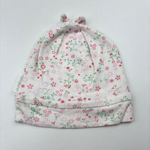 Load image into Gallery viewer, Girls purebaby, floral organic cotton hat / beanie, EUC, size 1,  