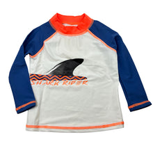 Load image into Gallery viewer, Boys Charlie &amp; Me, long sleeve rashie / swim top, shark, EUC, size 0,  