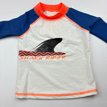 Load image into Gallery viewer, Boys Charlie &amp; Me, long sleeve rashie / swim top, shark, EUC, size 0,  
