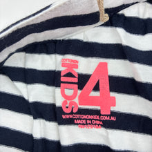 Load image into Gallery viewer, Girls Cotton On, navy stripe soft cotton asymmetrical dress, NEW, size 4, L: 58cm