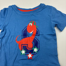 Load image into Gallery viewer, Boys Tilt, blue cotton t-shirt / top, dinosaur, GUC, size 0,  