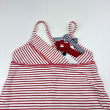 Load image into Gallery viewer, Girls Esprit, red stripe cotton casual dress, EUC, size 3 months, L: 39cm