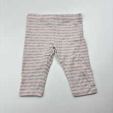 Load image into Gallery viewer, Girls Sprout, pink &amp; grey stripe leggings / bottoms, EUC, size 000,  