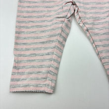 Load image into Gallery viewer, Girls Sprout, pink &amp; grey stripe leggings / bottoms, EUC, size 000,  