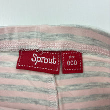 Load image into Gallery viewer, Girls Sprout, pink &amp; grey stripe leggings / bottoms, EUC, size 000,  