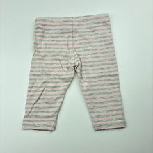 Load image into Gallery viewer, Girls Sprout, pink &amp; grey stripe leggings / bottoms, EUC, size 000,  