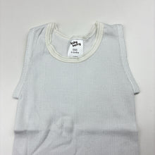 Load image into Gallery viewer, Unisex Baby Berry, white ribbed cotton singlet top, EUC, size 000,  
