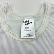 Load image into Gallery viewer, Unisex Baby Berry, white ribbed cotton singlet top, EUC, size 000,  