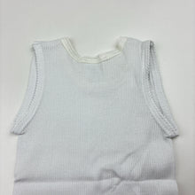 Load image into Gallery viewer, Unisex Baby Berry, white ribbed cotton singlet top, EUC, size 000,  
