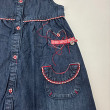 Load image into Gallery viewer, Girls JSP, dark denim casual dress, GUC, size 1-2, L: 45cm