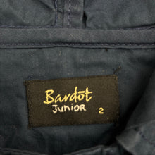 Load image into Gallery viewer, Girls Bardot Junior, navy cotton lightweight jacket / coat, EUC, size 2,  