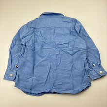 Load image into Gallery viewer, Boys Zara, blue cotton long sleeve shirt, EUC, size 1,  