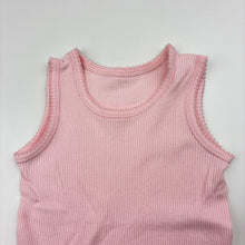 Load image into Gallery viewer, Girls BabyBuds, pink ribbed cotton singlet top, GUC, size 000,  