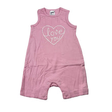 Load image into Gallery viewer, Girls Anko, pink cotton romper, heart, GUC, size 00,  