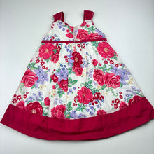 Load image into Gallery viewer, Girls Origami, lined floral cotton summer dress, FUC, size 1, L: 48cm