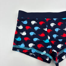 Load image into Gallery viewer, Boys Papoose, navy swim shorts,whales, EUC, size 00,  