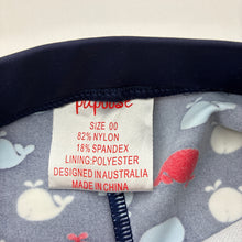 Load image into Gallery viewer, Boys Papoose, navy swim shorts,whales, EUC, size 00,  