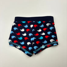 Load image into Gallery viewer, Boys Papoose, navy swim shorts,whales, EUC, size 00,  