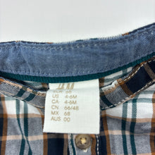 Load image into Gallery viewer, Boys H&amp;M, checked cotton long sleeve collarless shirt, NEW, size 00,  