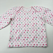 Load image into Gallery viewer, Girls Woolies Babes, cotton long sleeve top,hearts, FUC, size 0,  